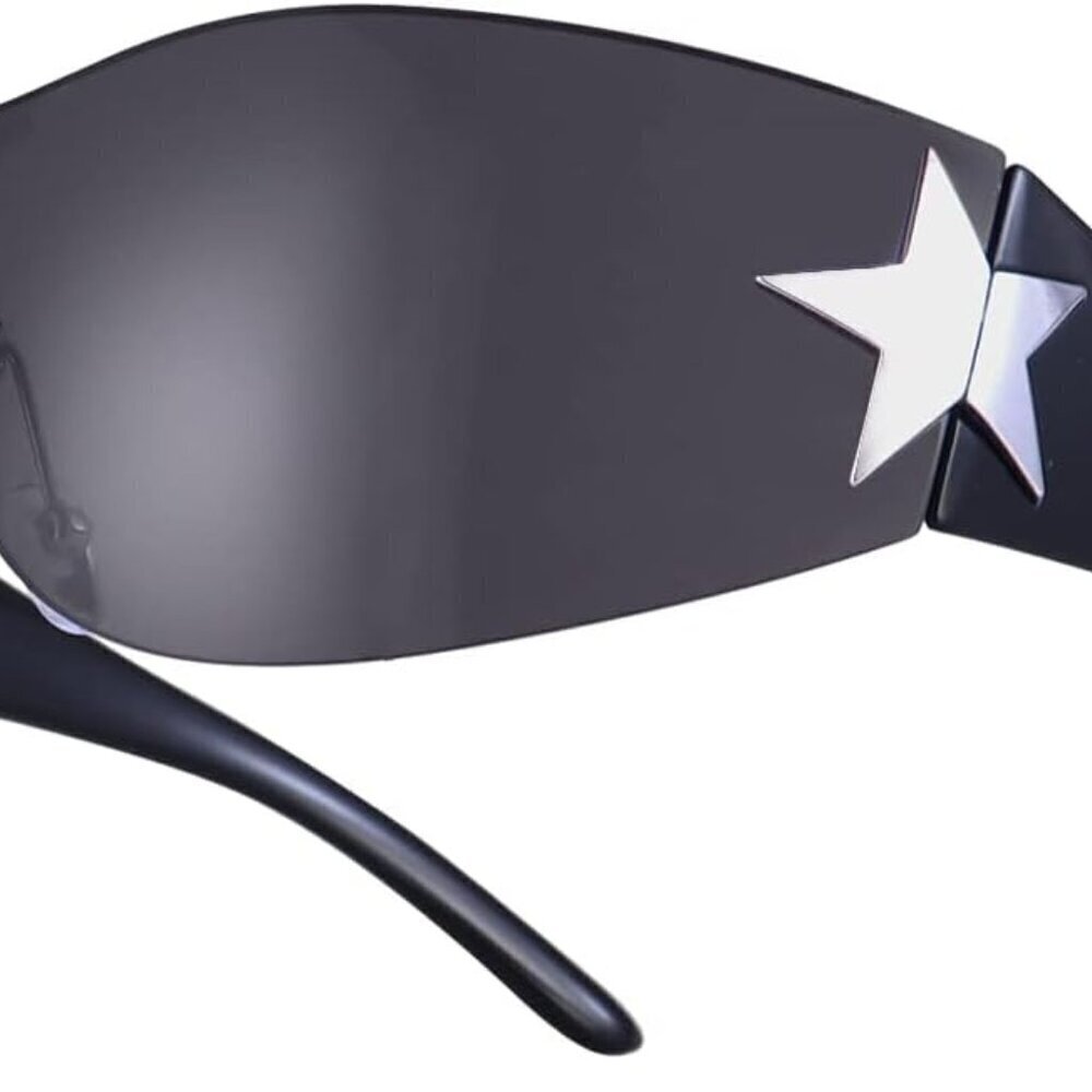 Y2K Wrap Around Sunglasses Rimless Fashion UV Protection Gift for Women Men